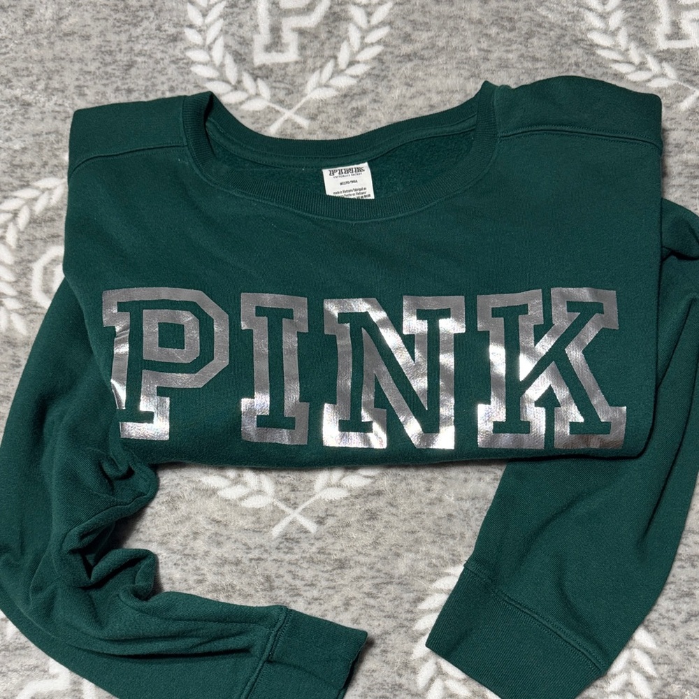 PINK Victoria's Secret Teal Sweatshirt with White Label